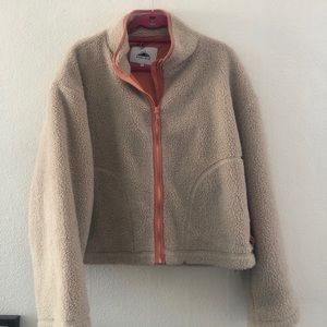 Madewell x Penfield Cropped Sherpa Zip Up Jacket